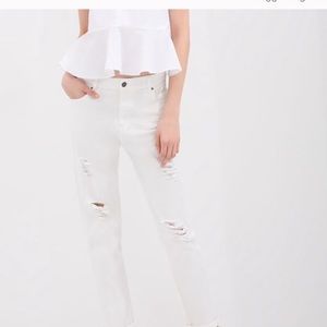 Zara White Destroyed Denim